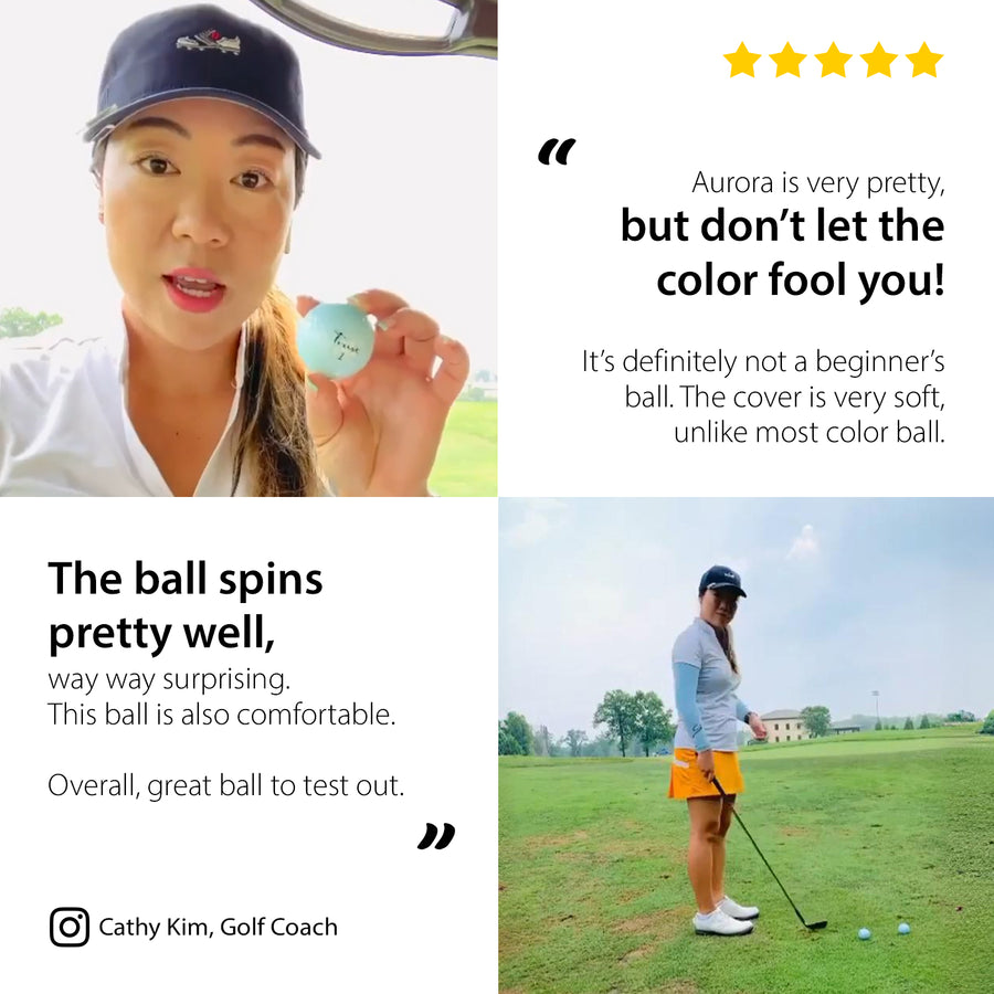 Aurora -Icy Blue Crystal Urethane Golf Ball